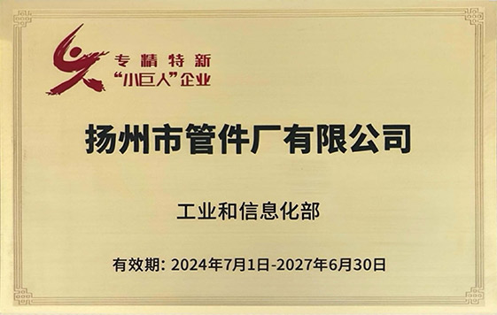 專精特新“小巨人”企業證書